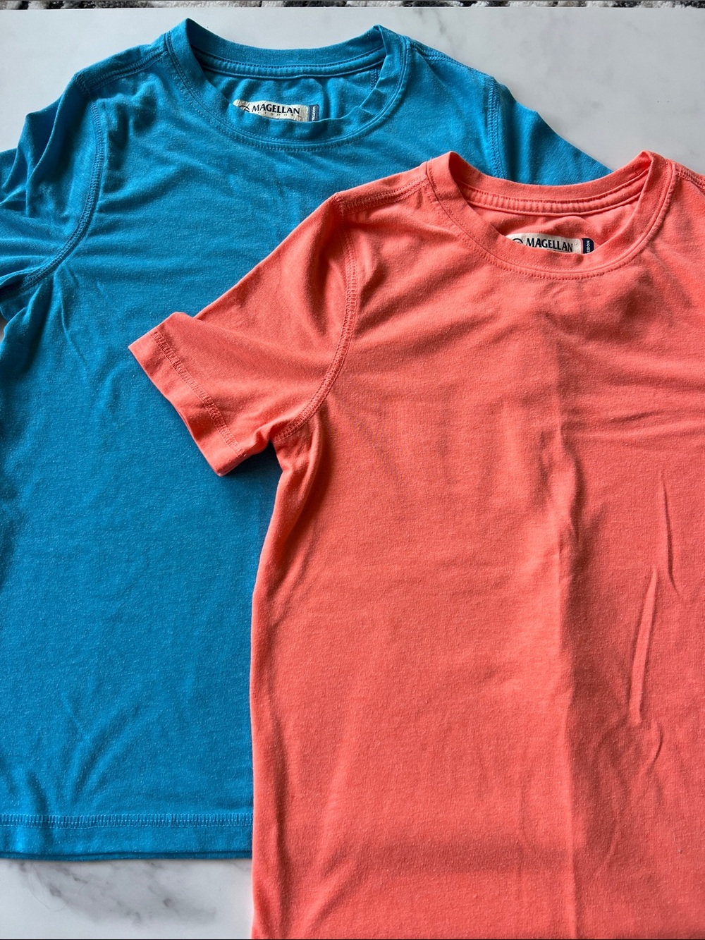 Magellan Outdoors Kids Short-Sleeve Tees in Coral and Teal (2-Pack)
